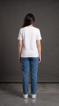 White Basic T-Shirt for Women – 230 GSM Cotton Sinker Plain Crew Neck Tee