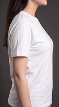 White Basic T-Shirt for Women – 230 GSM Cotton Sinker Plain Crew Neck Tee