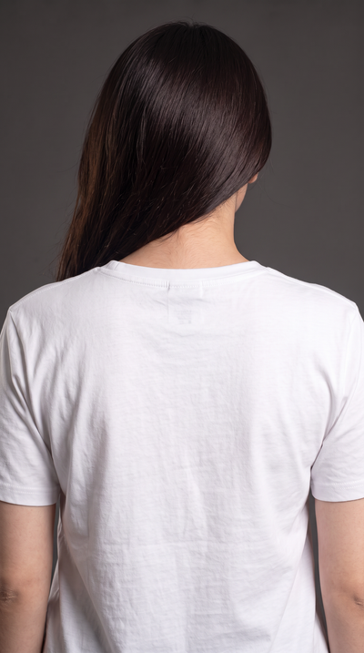 White Basic T-Shirt for Women – 230 GSM Cotton Sinker Plain Crew Neck Tee