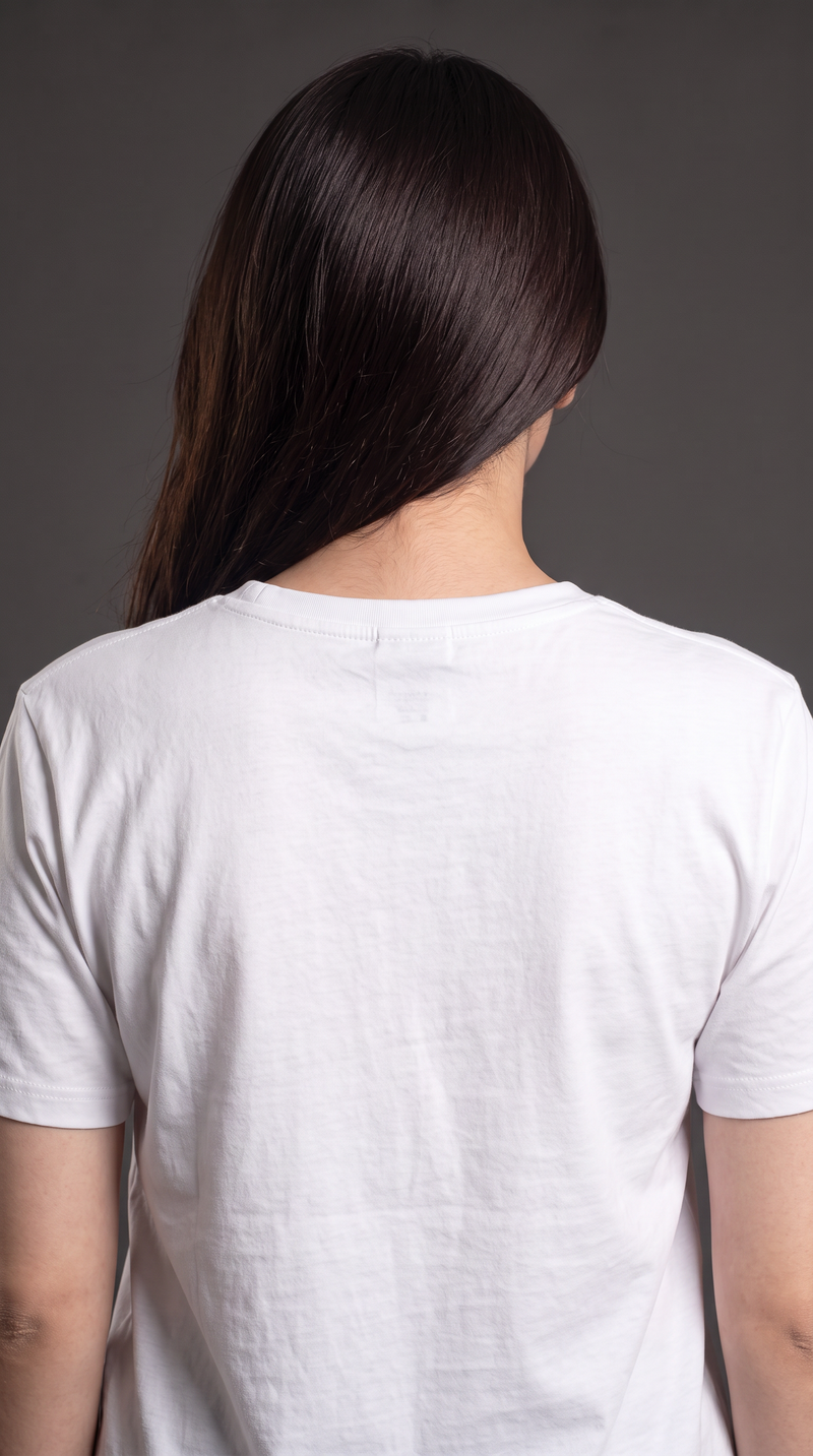 White Basic T-Shirt for Women – 230 GSM Cotton Sinker Plain Crew Neck Tee