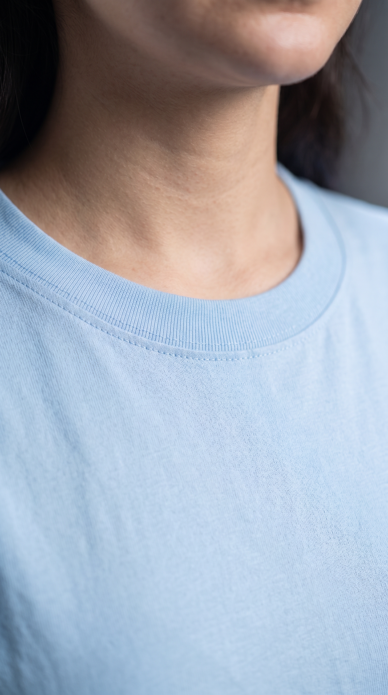 Baby Blue Oversized T-Shirt for Women – 240 GSM Cotton Terry Relaxed Fit Tee