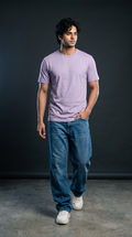 Lavender Basic T-Shirt — 230 GSM Cotton Sinker Plain Crew Neck Tee
