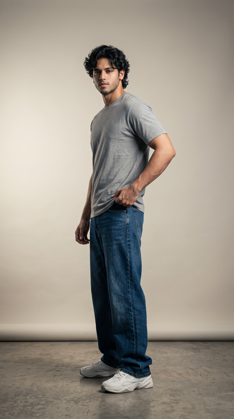 Grey Basic T-Shirt — 230 GSM Cotton Sinker Plain Crew Neck Tee