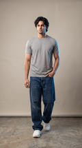 Grey Basic T-Shirt — 230 GSM Cotton Sinker Plain Crew Neck Tee