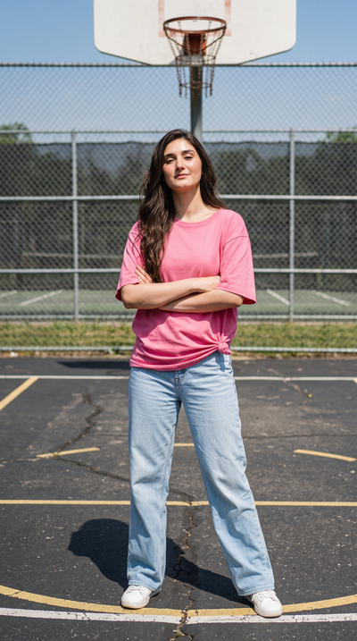 Hot Pink Oversized T-Shirt for Women – 240 GSM Cotton Terry Relaxed Fit Tee