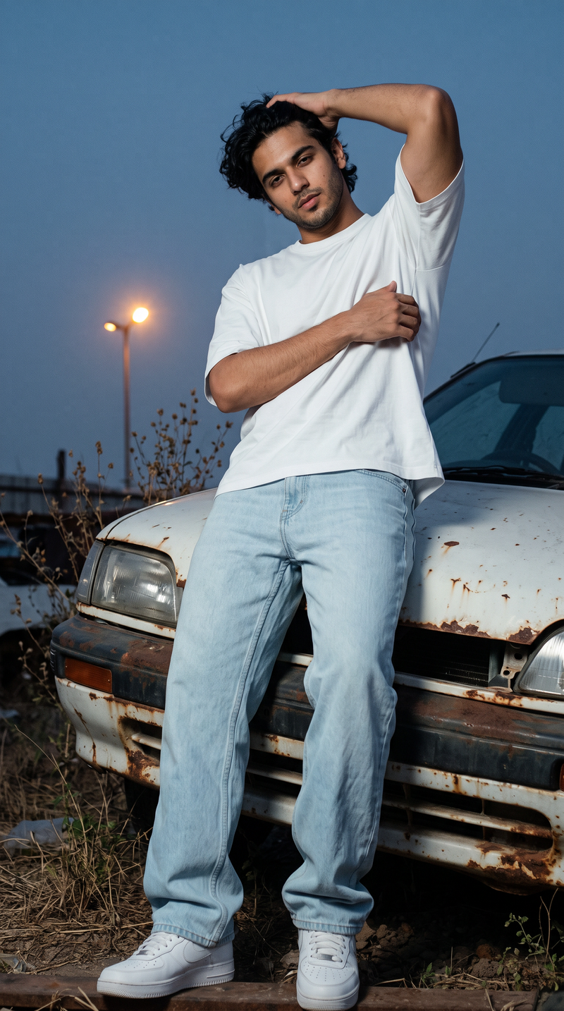 White Oversized T-Shirt — 240 GSM Cotton Terry Plain Drop Shoulder Tee