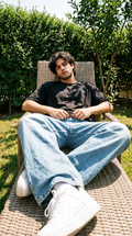 Black Oversized T-Shirt — 240 GSM Cotton Terry Plain Drop Shoulder Tee