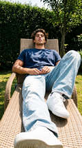 Navy Blue Oversized T-Shirt — 240 GSM Cotton Terry Plain Drop Shoulder Tee
