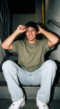 Olive Green Oversized T-Shirt — 240 GSM Cotton Terry Plain Drop Shoulder Tee