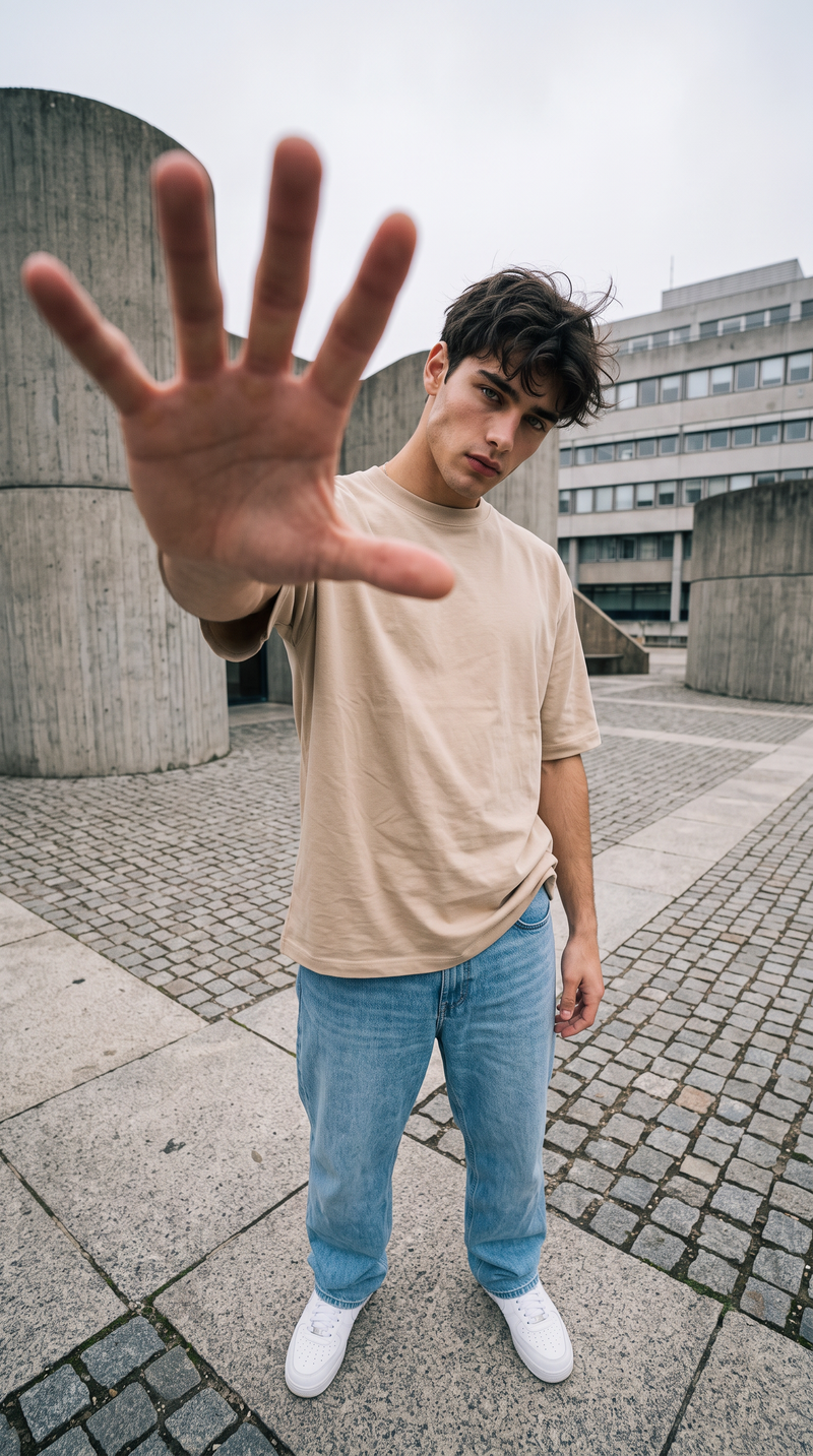 Sand Beige Oversized T-Shirt — 240 GSM Cotton Terry Plain Drop Shoulder Tee