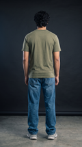 Olive Green Basic T-Shirt — 230 GSM Cotton Sinker Plain Crew Neck Tee