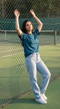 Teal Blue Oversized T-Shirt for Women – 240 GSM Cotton Terry Relaxed Fit Tee
