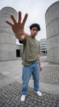Olive Green Oversized T-Shirt — 240 GSM Cotton Terry Plain Drop Shoulder Tee