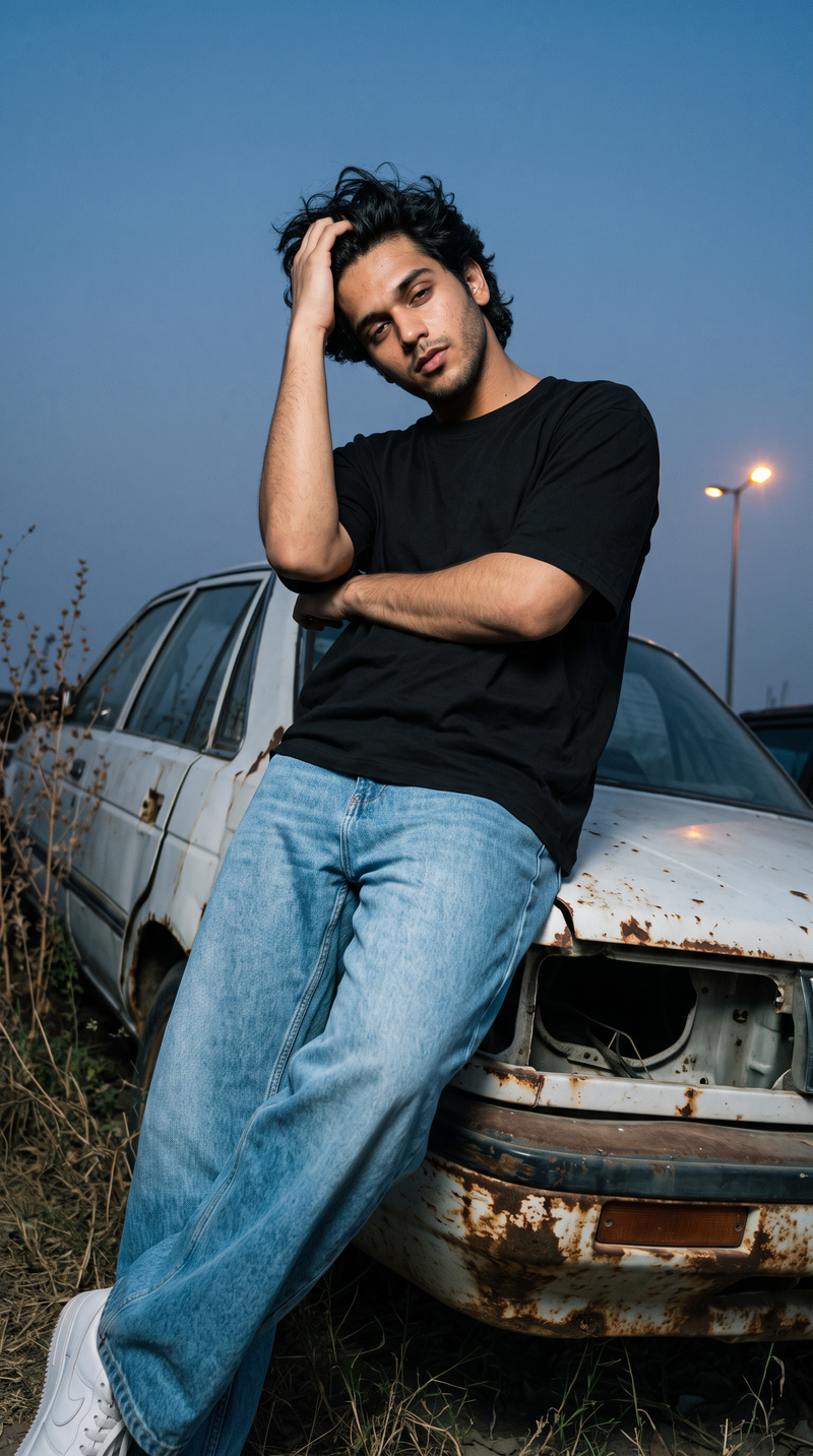 Black Oversized T-Shirt — 240 GSM Cotton Terry Plain Drop Shoulder Tee