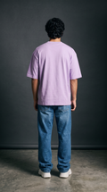 Lavender Oversized T-Shirt — 240 GSM Cotton Terry Plain Drop Shoulder Tee