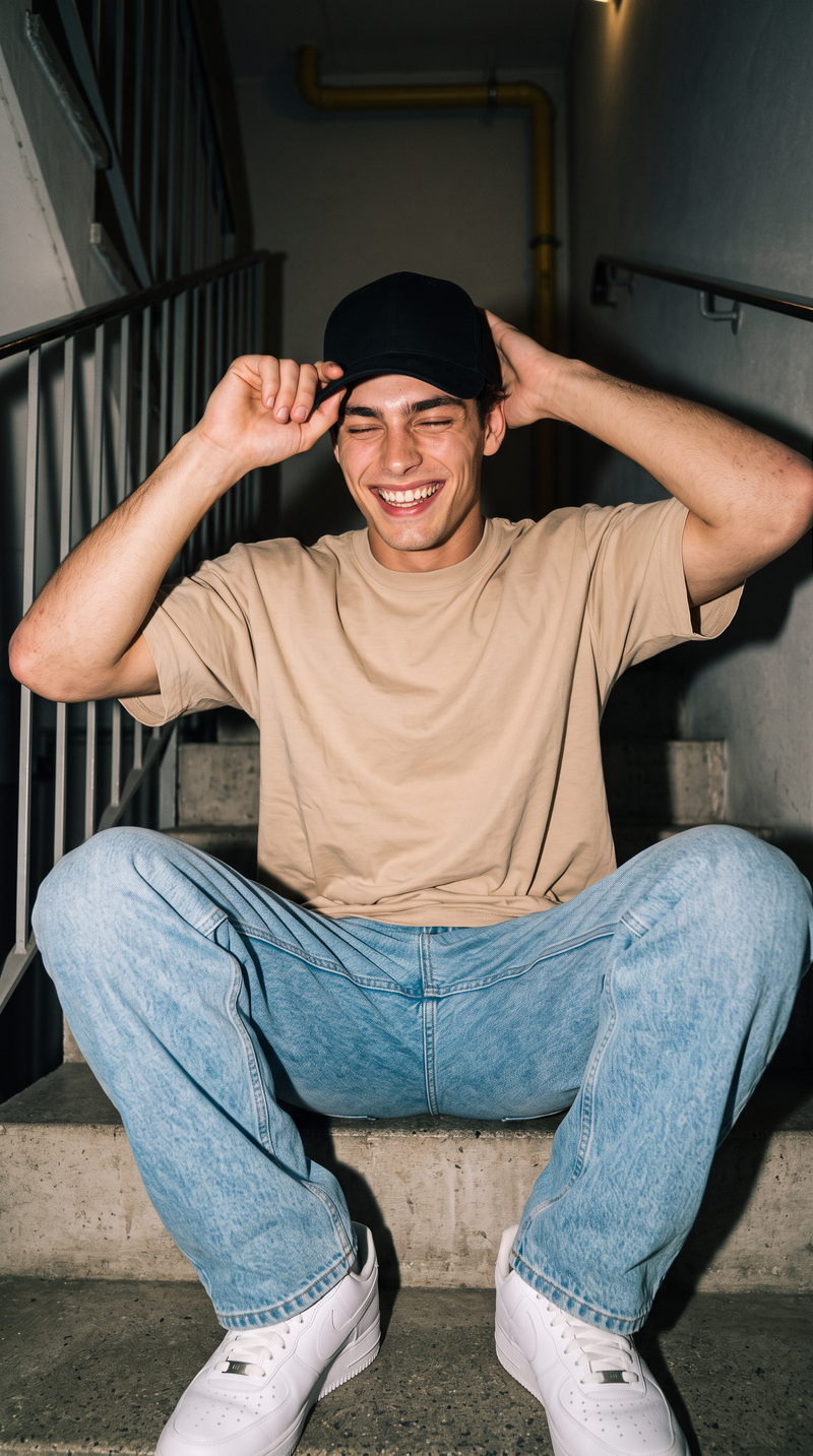 Sand Beige Oversized T-Shirt — 240 GSM Cotton Terry Plain Drop Shoulder Tee