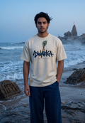 Dwarka The Lost City Oversized T-Shirt — Off White 240 GSM Cotton Terry Back Print