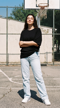 Black Oversized T-Shirt for Women – 240 GSM Cotton Terry Relaxed Fit Tee