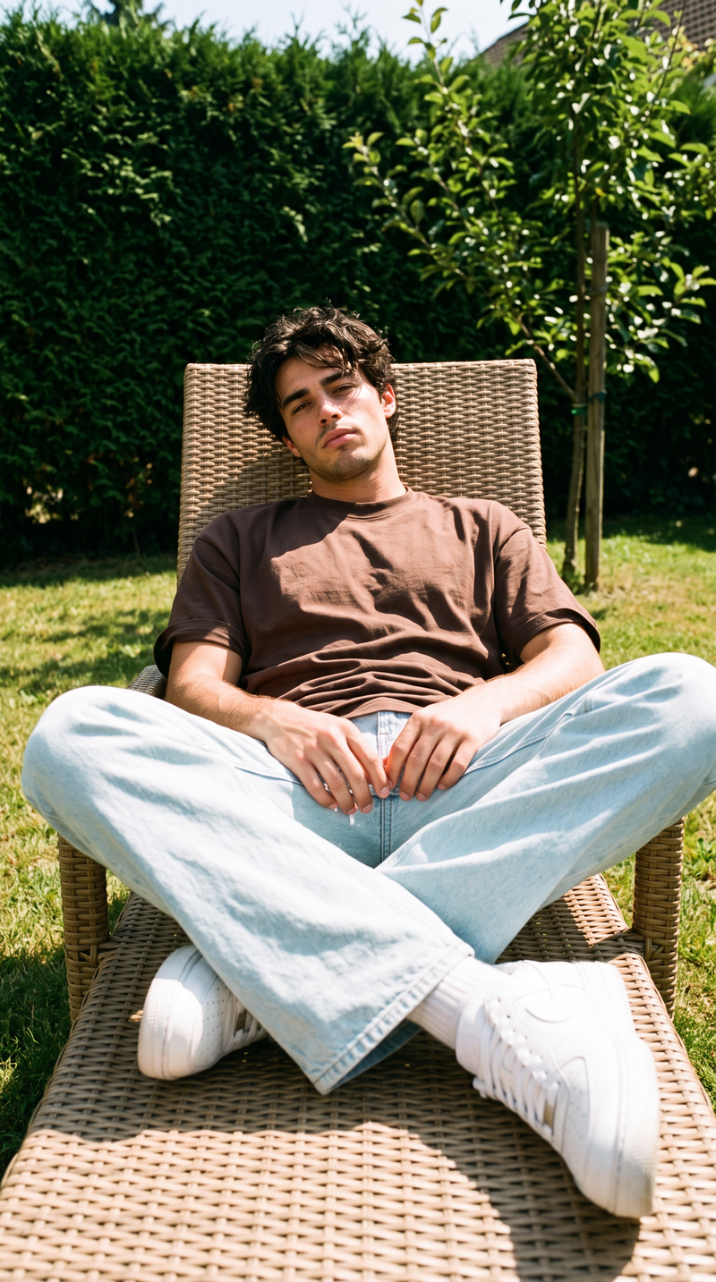 Coffee Brown Oversized T-Shirt — 240 GSM Cotton Terry Plain Drop Shoulder Tee