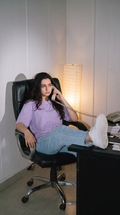 Lavender Oversized T-Shirt for Women – 240 GSM Cotton Terry Relaxed Fit Tee