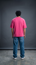 Hot Pink Oversized T-Shirt — 240 GSM Cotton Terry Plain Drop Shoulder Tee
