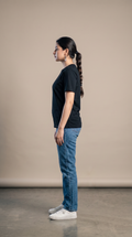 Black Basic T-Shirt for Women – 230 GSM Cotton Sinker Plain Crew Neck Tee