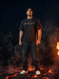 Rudra Oversized T-Shirt — Black 240 GSM Cotton Terry Back Print Graphic Tee