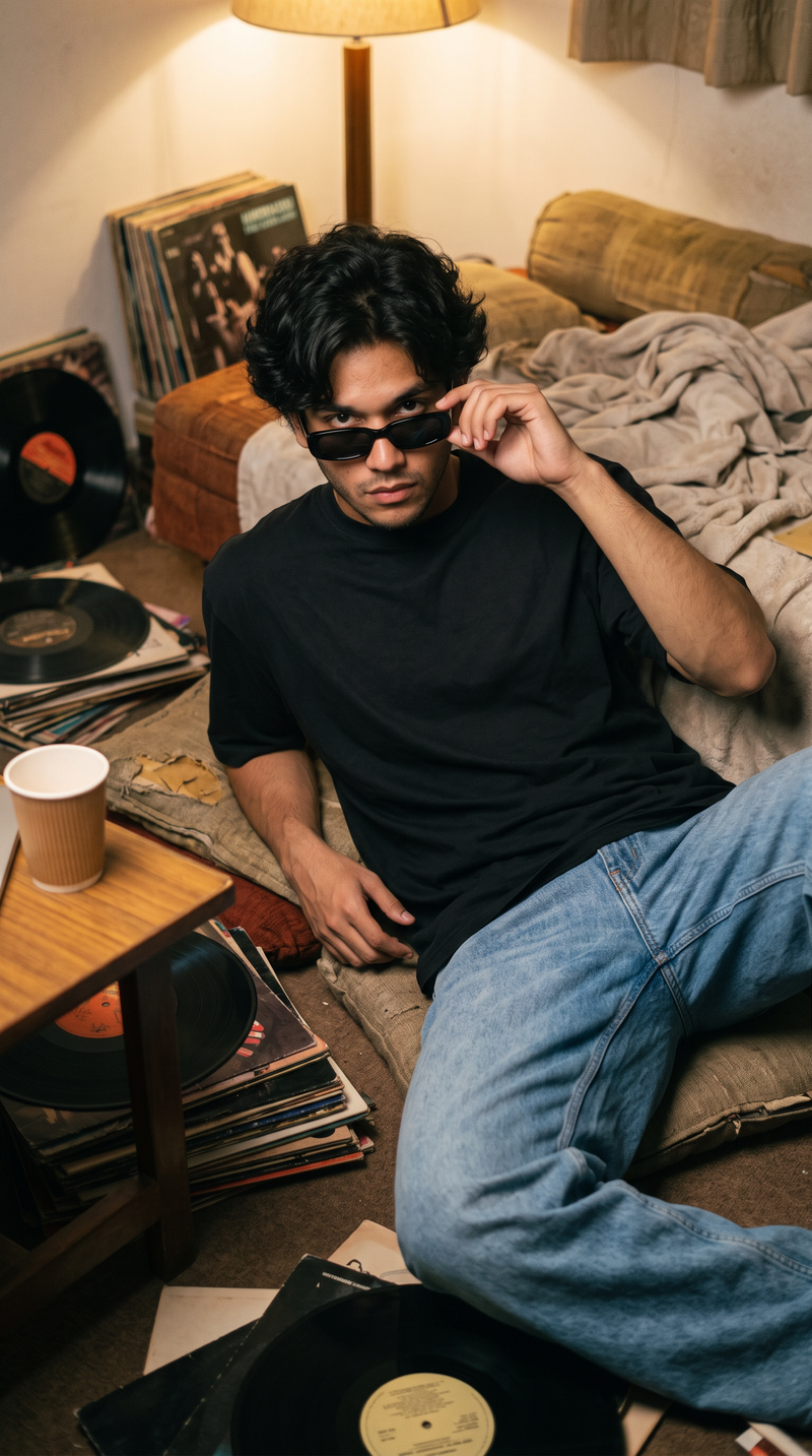 Black Oversized T-Shirt — 240 GSM Cotton Terry Plain Drop Shoulder Tee