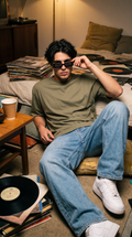 Olive Green Oversized T-Shirt — 240 GSM Cotton Terry Plain Drop Shoulder Tee