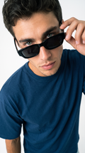 Navy Blue Oversized T-Shirt — 240 GSM Cotton Terry Plain Drop Shoulder Tee