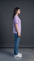 Lavender Basic T-Shirt for Women – 230 GSM Cotton Sinker Plain Crew Neck Tee