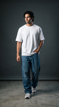 White Oversized T-Shirt — 240 GSM Cotton Terry Plain Drop Shoulder Tee