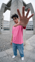 Hot Pink Oversized T-Shirt — 240 GSM Cotton Terry Plain Drop Shoulder Tee