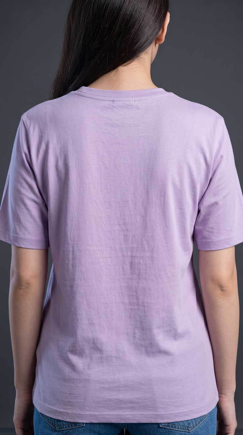 Lavender Basic T-Shirt for Women – 230 GSM Cotton Sinker Plain Crew Neck Tee