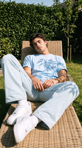 Sky Blue Oversized T-Shirt — 240 GSM Cotton Terry Plain Drop Shoulder Tee