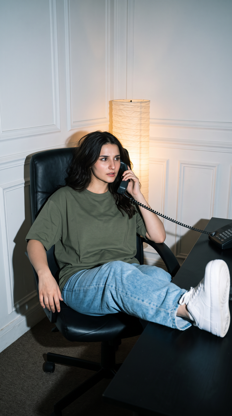 Olive Green Oversized T-Shirt for Women – 240 GSM Cotton Terry Relaxed Fit Tee