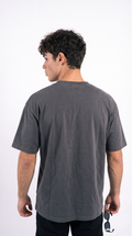 Charcoal Grey Oversized T-Shirt — 240 GSM Cotton Terry Plain Drop Shoulder Tee