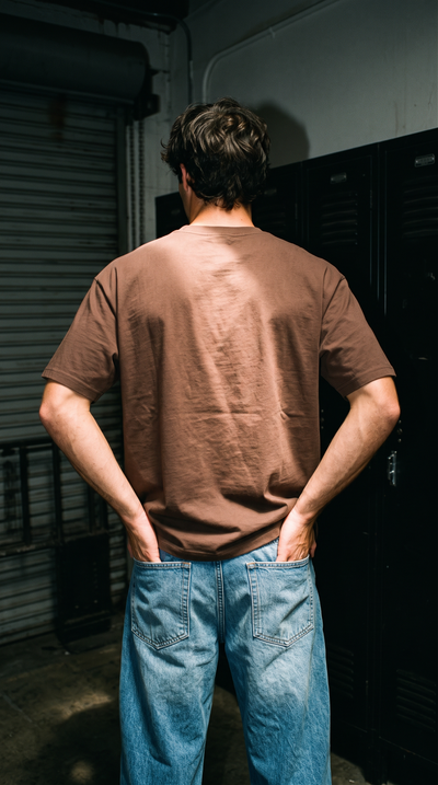 Coffee Brown Oversized T-Shirt — 240 GSM Cotton Terry Plain Drop Shoulder Tee