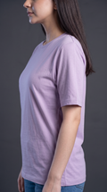 Lavender Basic T-Shirt for Women – 230 GSM Cotton Sinker Plain Crew Neck Tee