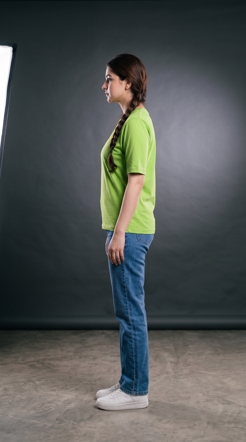 Lime Green Basic T-Shirt for Women – 230 GSM Cotton Sinker Plain Crew Neck Tee