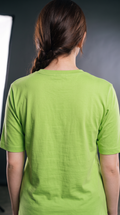 Lime Green Basic T-Shirt for Women – 230 GSM Cotton Sinker Plain Crew Neck Tee