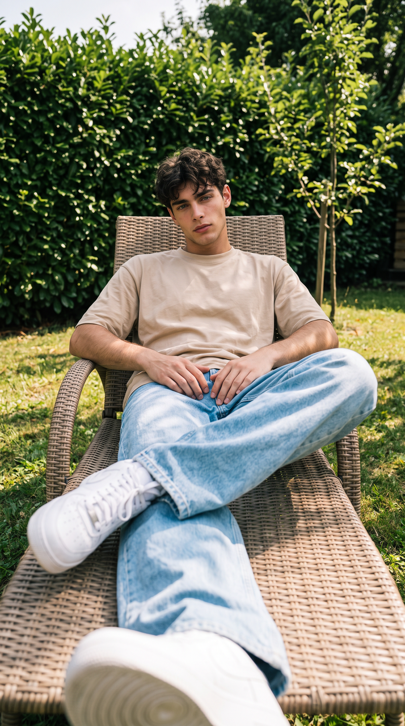 Sand Beige Oversized T-Shirt — 240 GSM Cotton Terry Plain Drop Shoulder Tee