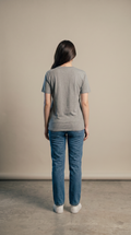 Grey Basic T-Shirt for Women – 230 GSM Cotton Sinker Plain Crew Neck Tee