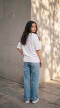 White Oversized T-Shirt for Women – 240 GSM Cotton Terry Relaxed Fit Tee