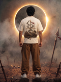 Ashwatthama Oversized T-Shirt — Off White 240 GSM Cotton Terry Back Print Tee
