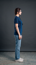 Navy Blue Basic T-Shirt for Women – 230 GSM Cotton Sinker Plain Crew Neck Tee