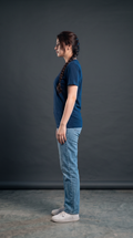 Navy Blue Basic T-Shirt for Women – 230 GSM Cotton Sinker Plain Crew Neck Tee