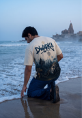 Dwarka The Lost City Oversized T-Shirt — Off White 240 GSM Cotton Terry Back Print