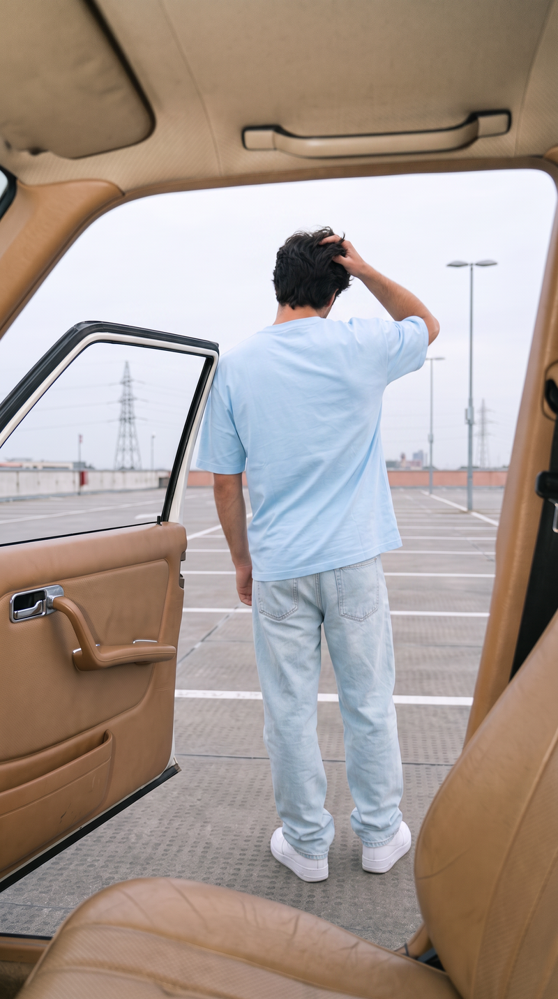 Sky Blue Oversized T-Shirt — 240 GSM Cotton Terry Plain Drop Shoulder Tee