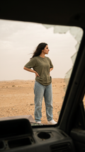 Olive Green Oversized T-Shirt for Women – 240 GSM Cotton Terry Relaxed Fit Tee